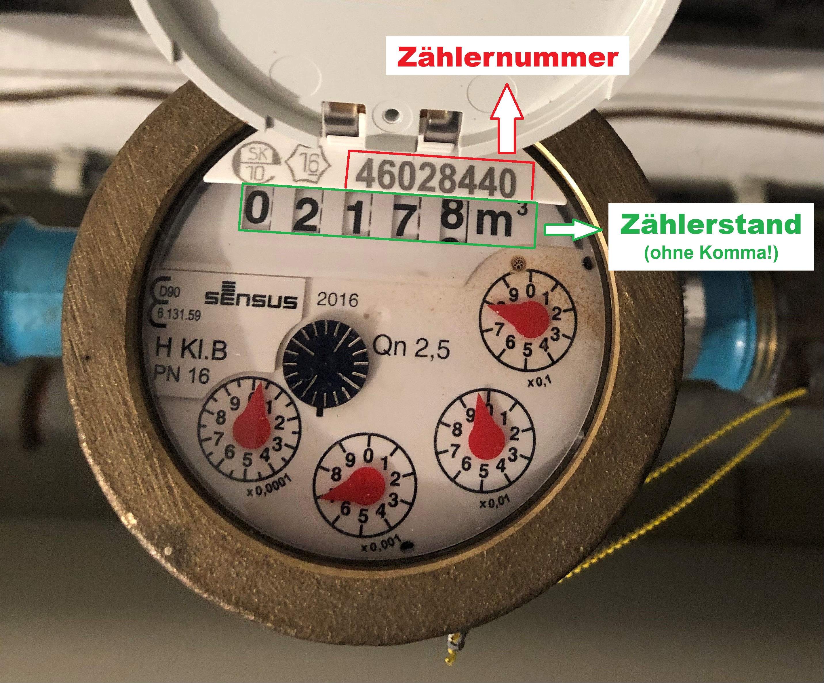 So lesen Sie Ihren Zählerstand ab